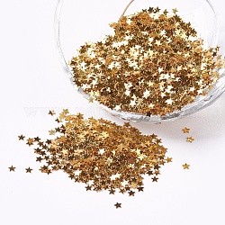 Schmuckzubehör Kunststoff Paillette / Pailletten Perlen, Stern, golden, 2.5x2.5x0.1 mm, ca. 450000 Stk. / Pfund
