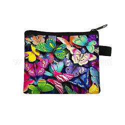 Clutch-Taschen aus Polyester mit Schmetterlingsmuster, Geldbörse mit Reißverschluss und Schlüsselring, für Frauen, Rechteck, Farbig, 13.5x11 cm