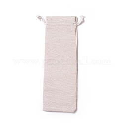 Sacchetti di imballaggio tela, borse coulisse, bianco antico, 18.7~19x7.7~8cm