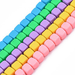 Handmade Polymer Clay Beads Strands, Cube, Mixed Color, 5x5x5mm, Hole: 1.8mm, about 86~88pcs/strand, 15.35 inch~16.34 inch(39~41.5cm)