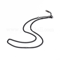 304 collar de cadena de eslabones de acero inoxidable para hombres y mujeres., gunmetal, 15.79 pulgada (40.1 cm)