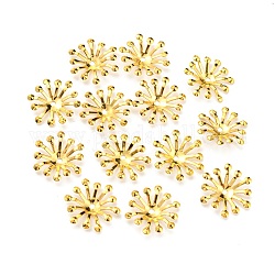 Iron Bead Caps, Flower, Golden, 12~14x3.5mm, Hole: 1.5mm