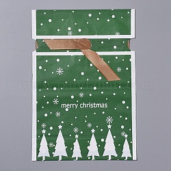 Bolsas de regalo de navidad con cordón, bolsas de regalos con pajarita, favores de fiesta suministros envoltura de regalo, verde, 23 (± 2 cm) x 15x0.01 cm, aproximamente 45~50 unidades / bolsa