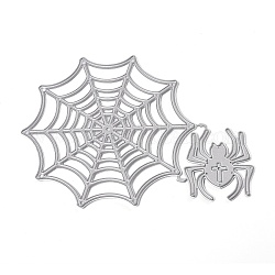 Plantillas de troqueles de corte de acero al carbono de tela de araña de Halloween, para diy álbumes de recortes / álbum de fotos, decorativo diy tarjeta de papel diy, de color platino mate, 120x90x1mm