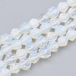Opalite Beads Strands, Star Cut Round Beads, Faceted, 10x9~10mm, Hole: 1mm, about 39pcs/strand, 15.3 inch