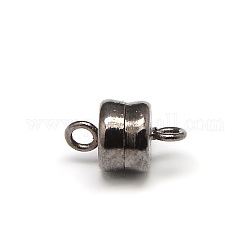 Колонна латунные магнитные застежки с петлями, без свинца, без никеля и без кадмия, металлический черный, 11x6 мм, отверстие : 2 мм