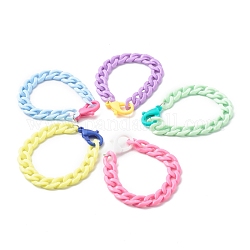 Bracelets gourmettes en acrylique opaque, couleur mixte, 7-1/2 pouce (19 cm)