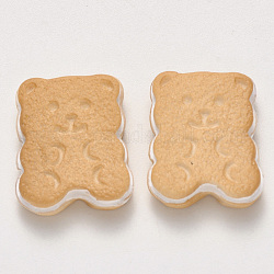Cabochon decodificati in resina, orso, biscotti alimentari d'imitazione, grano, 22x18x6mm