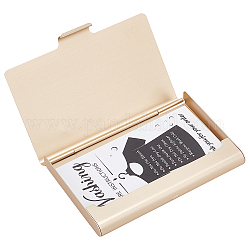 Boîte de trait de cartes de visite en alliage d'aluminium gorgecraft, type à poussée manuelle, rectangle, kaki clair, 65x93x10mm, 2 pcs