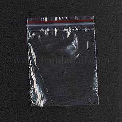 プラスチックジップロックバッグ  再封可能な包装袋  トップシール  セルフシールバッグ  長方形  レッド  8x6cm  片側の厚さ：1.1ミル（0.028mm）