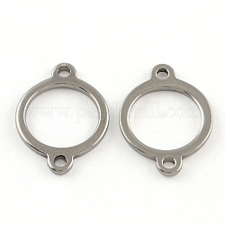201 Stainless Steel Ring Links connectors, Stainless Steel Color, 18x13x1mm, Hole: 1.5mm