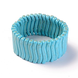 Синтетические бирюзовые браслеты простирания, окрашенные, средне бирюзовый, 2-1/8 дюйм (5.5 см)