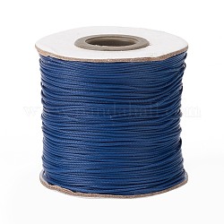 Waxed Polyester Cord, Bead Cord, Prussian Blue, 0.5mm, about 169.51~174.98 Yards(155~160m)/Roll