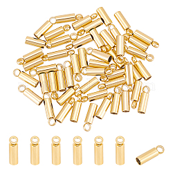 Unicraftale 50Pcs 304 Stainless Steel Cord Ends, End Caps, Column, Golden, 8x2.5mm, Hole: 1.5mm, Inner Diameter: 2mm