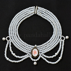 Collana girocollo di perle multi-stranded tutorial, colore misto, perline: 4~10 mm