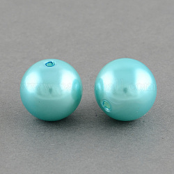 ABS Plastic Imitation Pearl Round Beads, Cyan, 10mm, Hole: 2mm, about 1000pcs/500g
