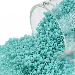 Toho perles de rocaille rondes, Perles de rocaille japonais, (55) turquoise opaque, 11/0, 2.2mm, Trou: 0.8mm, à propos 1110pcs / bouteille, 10 g / bouteille