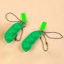 Erbsen-schlüsselanhänger aus gummi und kunststoff, lime green, 7x2 cm