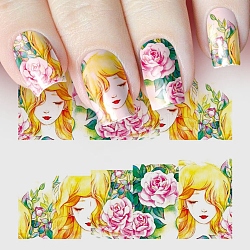 Filigrane curseur gel nail art, fleur ciel étoilé motif couverture complète wraps ongles autocollants, pour femme filles bricolage nail art design, colorées, 6x5 cm