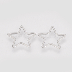 304 Stainless Steel Linking Ring, Star, Stainless Steel Color, 12x11.5x0.8mm