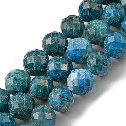 Chapelets de perles en apatite naturelle, facetté (64 facettes), ronde, 9~10mm, Trou: 0.8mm, Environ 40 pcs/chapelet