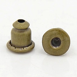 Ohrmuscheln aus Messing, Ohrring Rücken, Messing vernickelt mit Außen, bleifrei und Nickel frei, Antik Bronze, 5x5 mm
