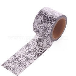 Bandes de papier décoratives scrapbook bricolage, ruban adhésif, fleur, blanc, 30mm