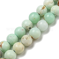 Naturali verde opale perle fili, tinto, tondo, 6mm, Foro: 0.8 mm, circa 62pcs/filo, 15.39~15.63'' (39.1~39.7 cm)