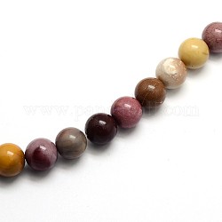 Chapelets de perles en mokaite naturel rondes, 6mm, Trou: 1mm, Environ 65 pcs/chapelet, 15.5 pouce