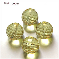 Perles d'imitation cristal autrichien, grade AAA, facetté (128 facettes), ronde, kaki foncé, 10mm, Trou: 0.9~1mm