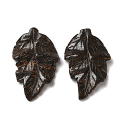 Pendentifs bronzite naturelles, breloques de feuilles, 41.5x25~26x5mm, Trou: 0.8mm