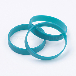Bracelets en silicone, Bracelets de cordon, turquoise foncé, 2-1/2 pouce (63 mm), 12x2mm