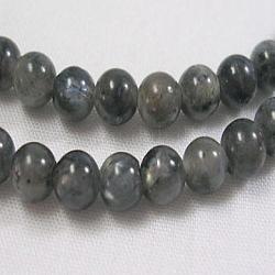 Brins de perles de larvikite naturelles, ronde, environ 4 mm, Trou: 0.8mm, Environ 91 pcs/chapelet, 15.5 pouce