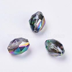 Imitation Austrian Crystal Beads, Grade AAA, Faceted, Rice, Colorful, 10.5x8mm, Hole: 0.9~1mm