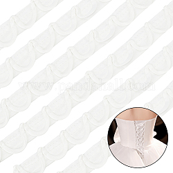 Sostituzione della cerniera dell'abito da sposa da donna, passanti per abito vestibilità regolabile corsetto in raso sul retro, abito da ballo formale con lacci, bianco, 24~26.5x2.5mm