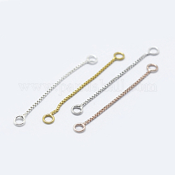 925 цепочка из стерлингового серебра, разноцветные, 30x0.8 мм, отверстие : 1 мм