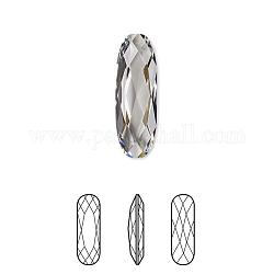Austrian Crystal Rhinestone, 4161, Crystal Passions, Foil Back, Faceted Long Classical Oval Fancy Stone, 001_Crystal, 21x7x2mm