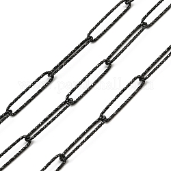 304 catena a graffetta in acciaio inossidabile testurizzata, saldato, con la bobina, elettroforesi nera, 20x4x1mm, circa 16.40 piedi (5 m)/rotolo