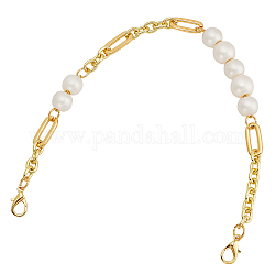 WADORN Imitation Pearl Bead Purse Handle, 43.3cm Replacement Metal Handbag Bead Chain Shoulder Bag Chain Strap Crossbody Bag Decoration Chain Strap for Clutch Evening Bag Acrylic Transparent Bag
