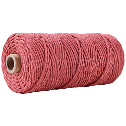工芸品の編み物用の綿糸  インディアンレッド  3mm  約109.36ヤード（100m）/ロール