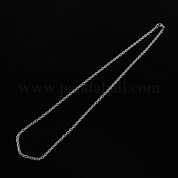 304 acero inoxidable cadenas de cable collares, con broches de langosta, color acero inoxidable, 20 pulgada (50.8 cm), 3mm