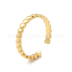 Rack Plating Brass Heart Wrap Cuff Rings for Women, Long-Lasting Plated, Cadmium Free & Lead Free, Real 18K Gold Plated, US Size 8, Inner Diameter: 18.1mm, 3mm
