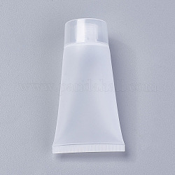 Botella exprimible de plástico pe de 30 ml, con tapa de plástico pp, mangueras de maquillaje, tubo de limpieza facial, envase de crema para la cara, botella recargable de viaje portátil, blanco, 8.5x4.6 cm, capacidad: 30ml (1.01 fl. oz)