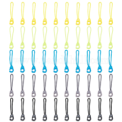 GORGECRAFT 5 Colors 50PCS Heavy Duty Nylon Zipper Tab Universal Premium Paracord Pulls Zippers Extension Replacement with Plastic Clasp for Clothes Shoes Purse Handbag Luggage Jacket, Mixed Color