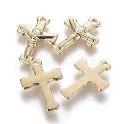 304 Edelstahl Anhänger, für Ostern, Kruzifix Kreuz, golden, 20x14x2.5 mm, Bohrung: 1.4 mm