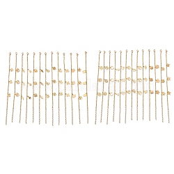 304 pulsera de acero inoxidable para mujer., formas mixtas, dorado, 7-1/8 pulgada (18 cm)