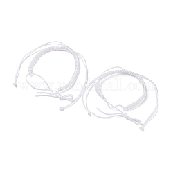 2Pcs Nylon Braided Bracelet Makings, White, Inner Diameter: 2 inch(5.2cm)
