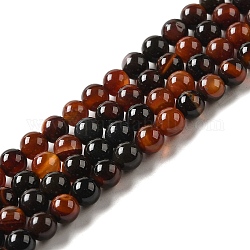 Chapelets de perles d'agate naturelle, teinte, ronde, couleur mixte, 6mm, Trou: 1mm