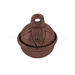 Tibetan Style Alloy Bell Charms, Lead Free  & Nickel Free, Red Copper, 10.5x9mm, Hole: 1.5mm, about 450pcs/1000g