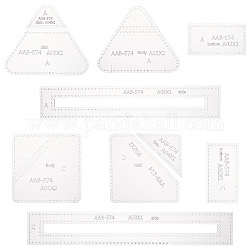 Delorigin 2 imposta 2 stili di modelli di sacchetti di carte acriliche, modello portacarte, strumento di pelletteria, chiaro, 27.5~80x23.5~210x2mm, 1 set/stile